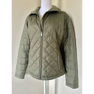 Columbia Quilted Lightweight Jacket In Khaki Green / Women's Medium / Medium Col